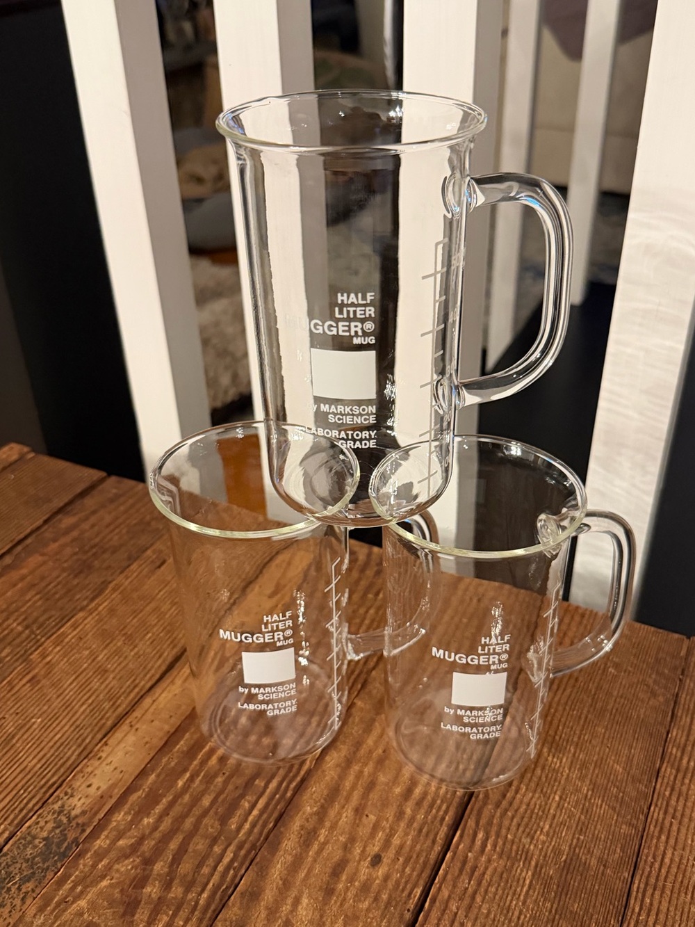 Half Liter Glass Beaker Mugs (Set of 3)